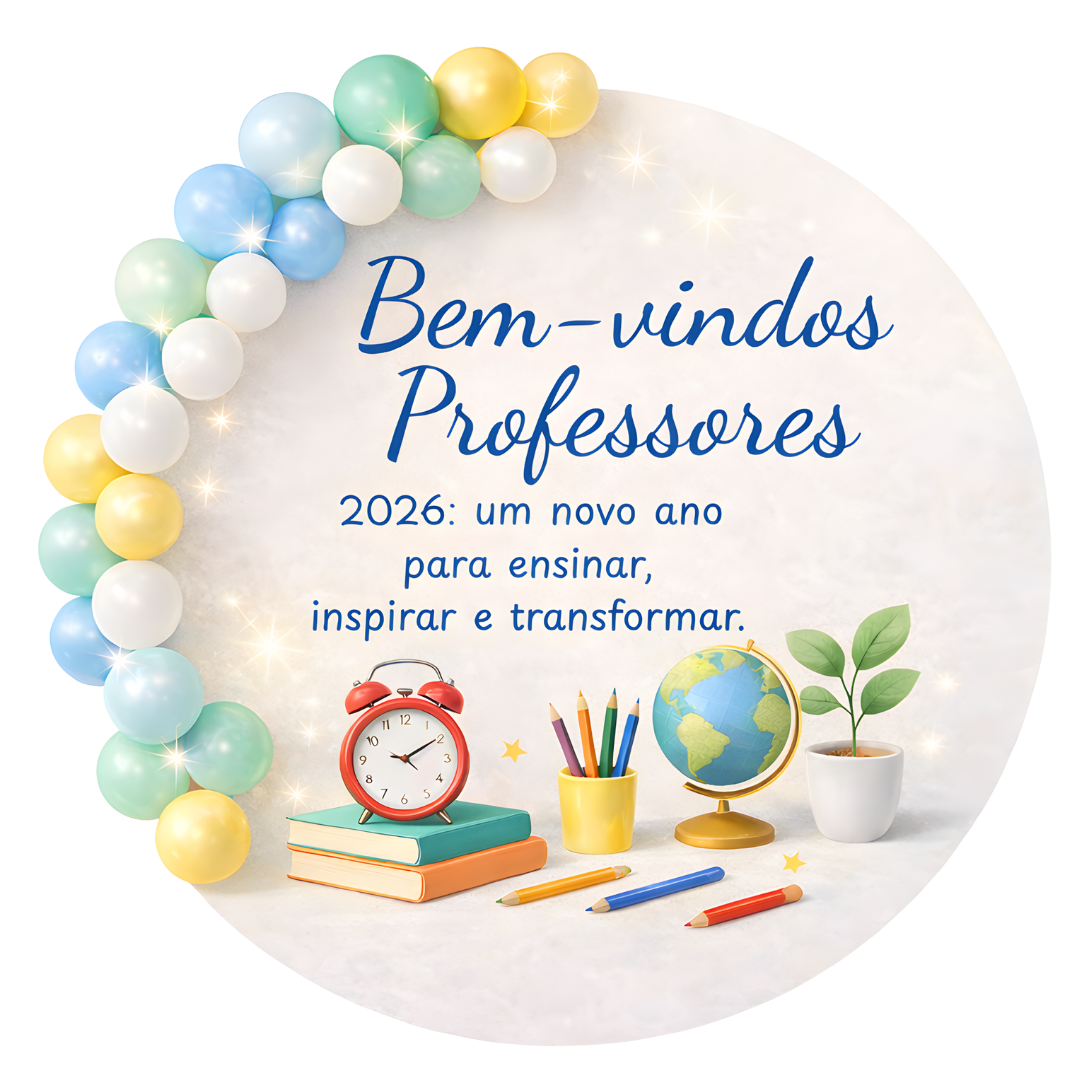PAINEL BEM-VINDOS PROFESSORES 2026 AZUL